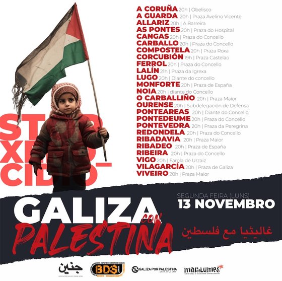 Concentracions Palestina HGalicia 13 novembro 2023