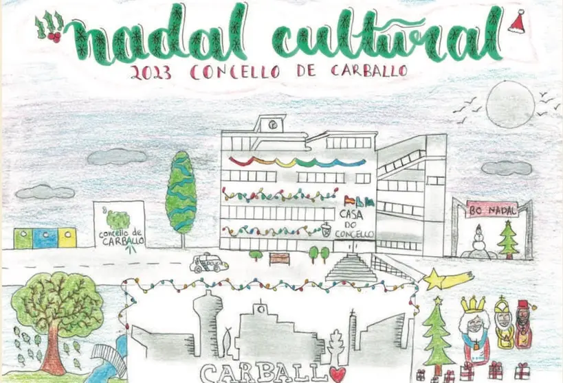 Postal ganadora do Certame de Nadal de Carballo