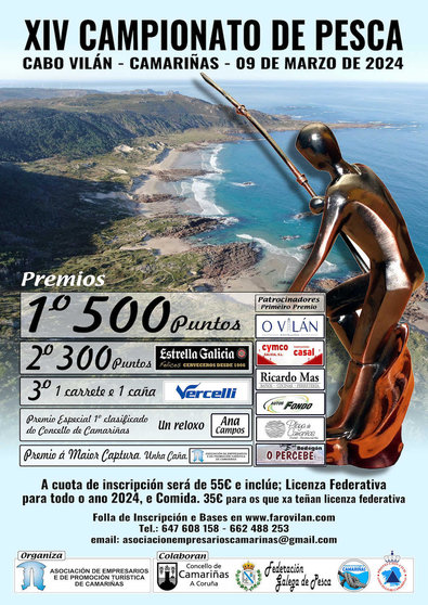 Cartel Campionato de Pesca Cabo Vilan Camarinas 2024