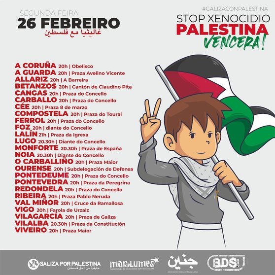 Concentracion Cee e Carballo Palestina 26 febreiro 2024