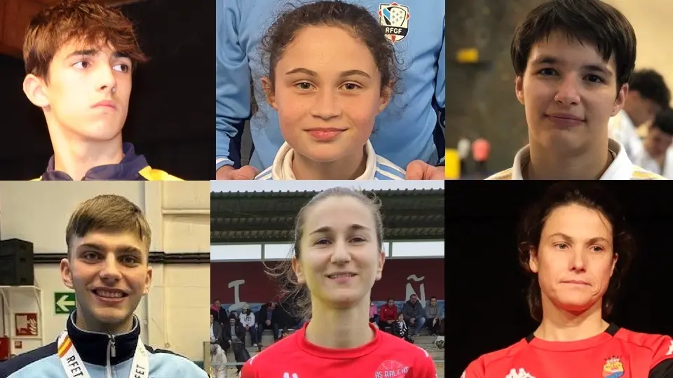 Deportistas de Muxia-Raul Lema Carla Otero Lucia Pazos SAmuel Mendez Patri Romani e Barca Toba