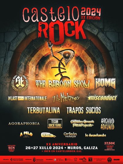 Festival Castelo Rock de Muros 2024-Cartel. completo