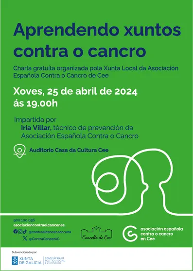 cartel Aprendendo xuntos contra o cancro