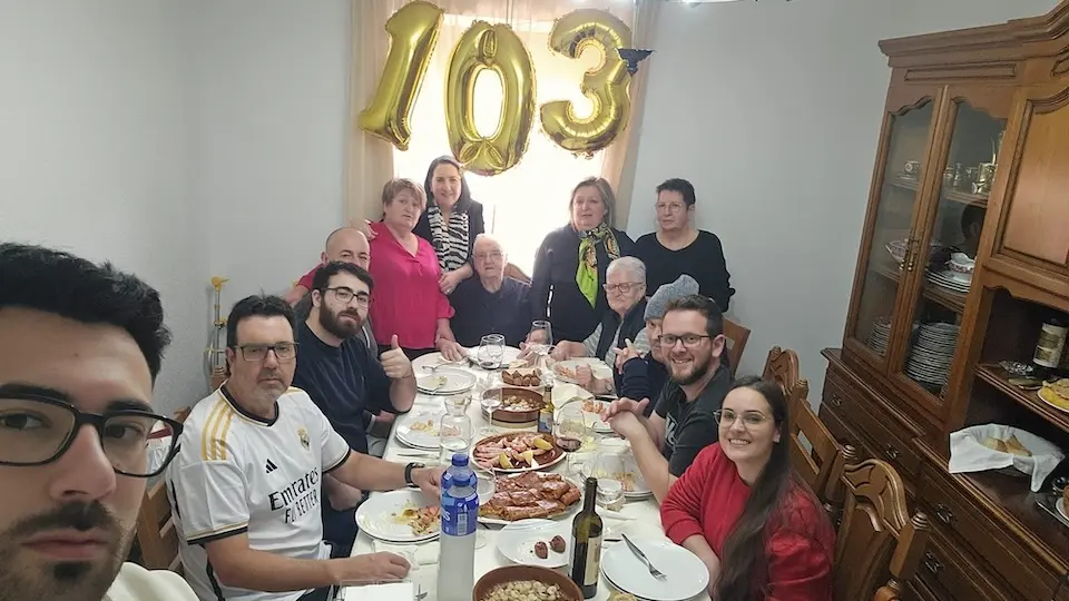 Celebrando o 103 aniversario de Maria de Pedes de Parada-Carnota