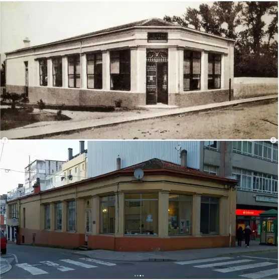 Antes e agora do Casino 1889 Carballo-Foto-Ocarballoqueera