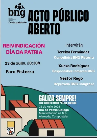 Cartaz acto comarcal Día Patria