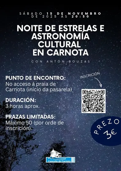 Cartel Noite de Estrelas en Carnota