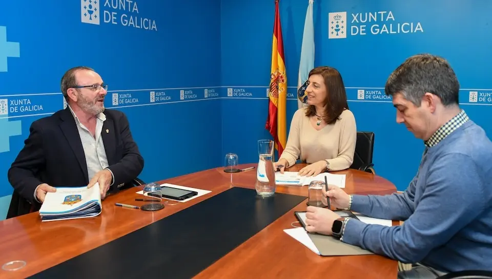 Eduardo Parga coa Conselleira de MA saneamentos