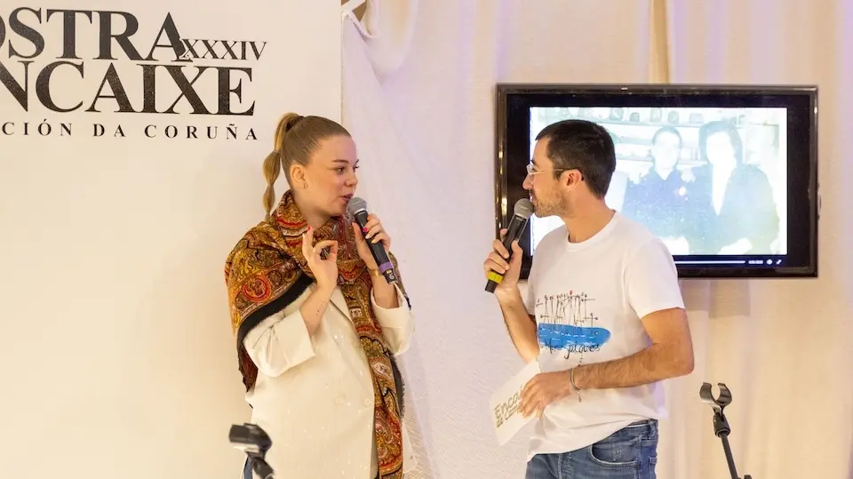 Icía Varelancon Saulo Fdez presentando Cantareiras o ano pasado