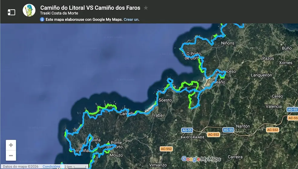 Camiño dos Faros vs Camiño do Litoral
