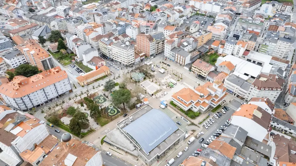 Foto aerea da PRAZA DO CONCELLO de Carballo