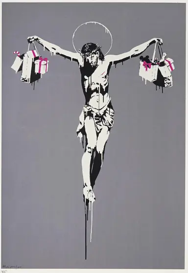 Cristo de Bansy frente ao consumismo