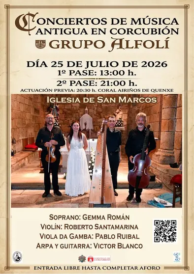 O grupo Alfolí presenta o seu concerto de música antiga&nbsp;na Igrexa de San Marcos de Corcubión