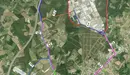 Plano das sendas ciclistas de Carballo