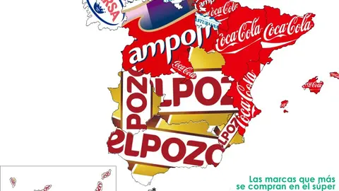 Mapa de marcas mais consumidas en Espana