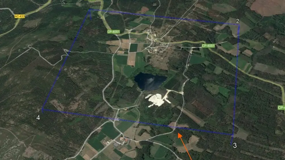 Mapa da mina de Coens