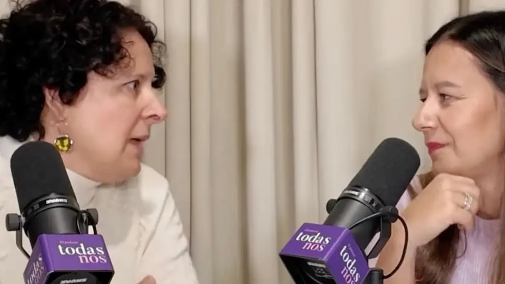 Mariana e Patricia Vaquero no anterior episodio do podcast Todas Nos