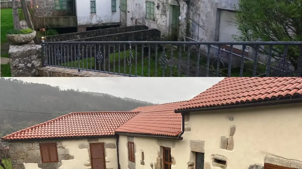 Antes e despois da Casa Reitoral de Cesullas
