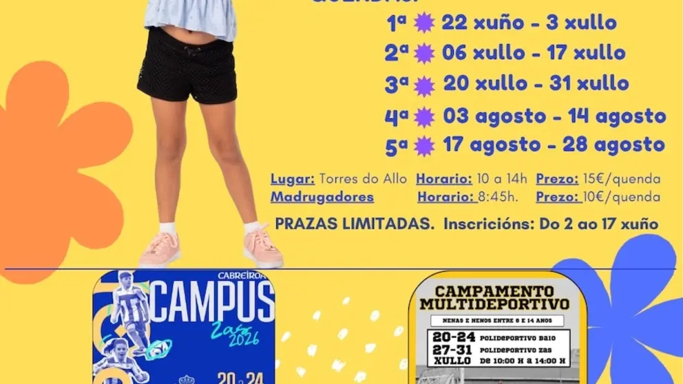 CARTEL ZAS - O Concello de Zas reforza a súa aposta pola conciliación e o lecer infantil cun amplo programa de actividades para este verán