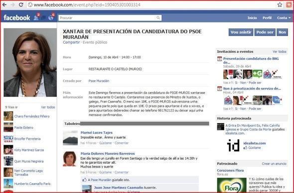 Facebook do PSOE Muradan
