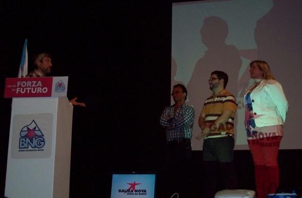 Cesar Camebiro con Faustino, Oscar Insua e Ines