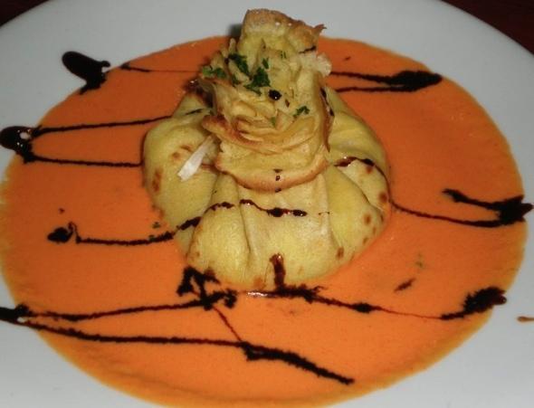 Filloas recheas de gambas do Faina II Restaurante