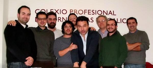 Membros da Directiva da Asociacion de Medios en Galego con presencia de QPC Membros da Directiva da Asociacion de Medios en Galego con presencia de QPC