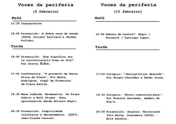 Programa do Ciclo Voces da Periferia da UCV Programa do Ciclo Voces da Periferia da UCV