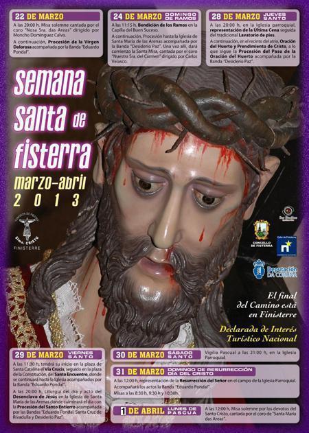 Festas do Cristo de Fisterra 2013 relixiosas Actividades relixiosas das Festas do Cristo de Fisterra na Semana Santa 2013
