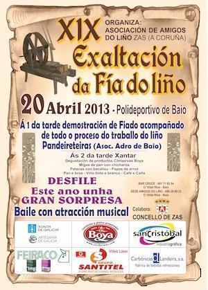 Exaltacion Fia do Lino de Zas 2013 Cartel da comida de Exaltación da Fía do Liño de Zas 2013
