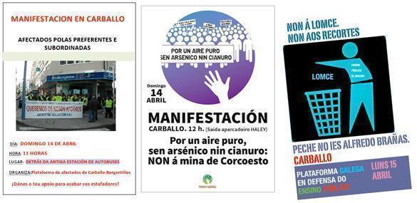 Trio de mobilizacions en Carballo Trio de mobilizacions en Carballo