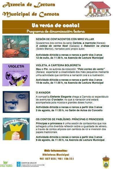 Programa de animacion a lectura no veran en Carnota Programa de animacion a lectura no veran en Carnota