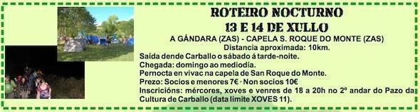 Roteiro Nocturno por Zas con Senda Nova Roteiro Nocturno por Zas con Senda Nova
