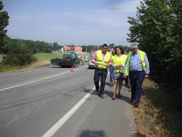Obras na estrada de Zas a Santa Comba Obras na estrada de Zas a Santa Comba