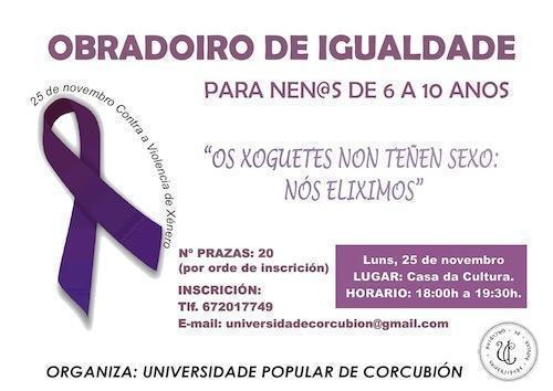 corcuobra Obradoiro de xoguetes contra a violencia de xénero en Corcubión coa Universidade Popular