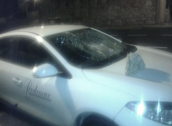 Coche de Prodemar que foi destrozado Coche de Prodemar que foi destrozado