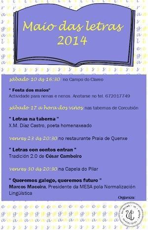 Programa Maio das Letras da Universidade Popular de Corcubion Programa Maio das Letras da Universidade Popular de Corcubion