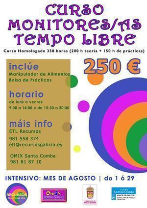Curso de Monitor de Tempo Libre en Santa Comba Curso de Monitor de Tempo Libre en Santa Comba