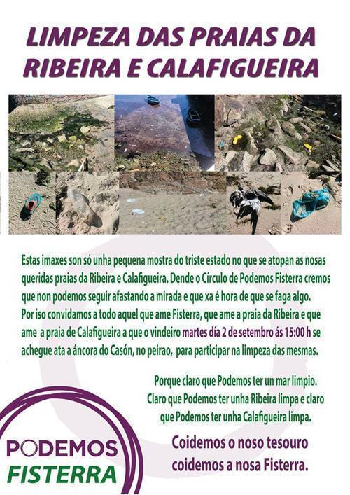 Podemos Fisterra limpa as praias Podemos Fisterra limpa as praias
