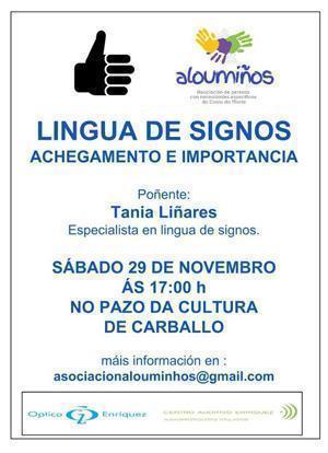 alouminos signos Aloumiños prepara un acto, previo a un curso de linguaxe de signos