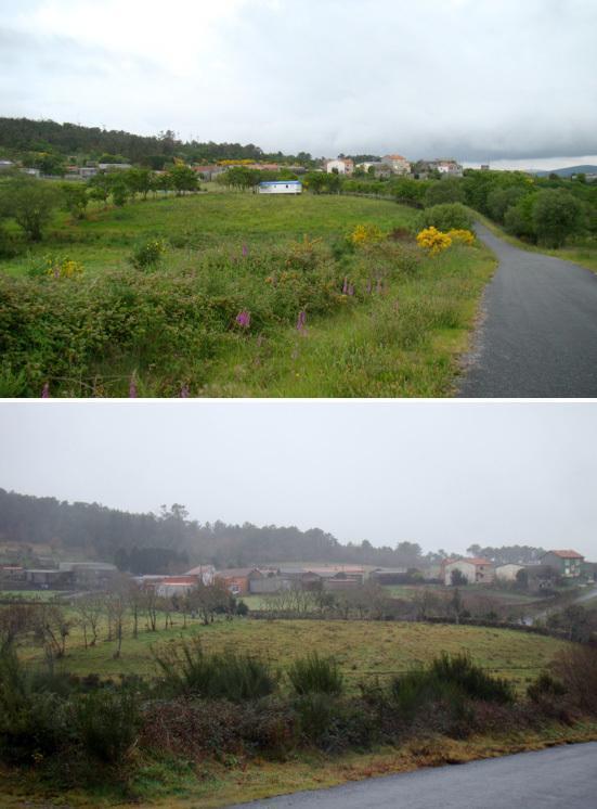 Antes e despois do derrubo da Casa prefabricada en Carnota Antes e despois do derrubo da Casa prefabricada en Carnota