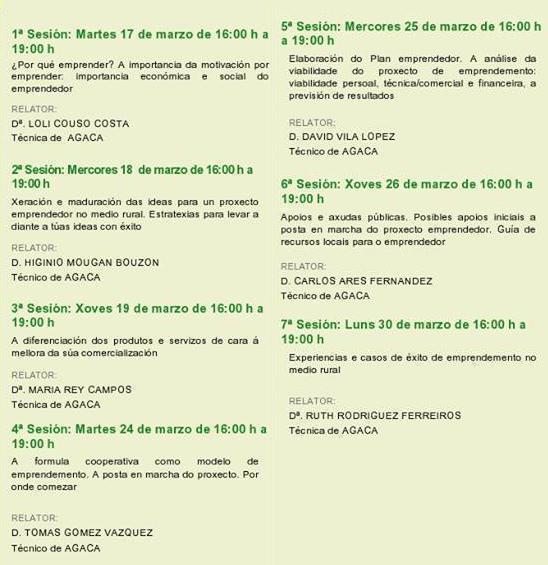 Programa da Obradoiro sobre emprendemento cooperativo no medio rural Programa da Obradoiro sobre emprendemento cooperativo no medio rural
