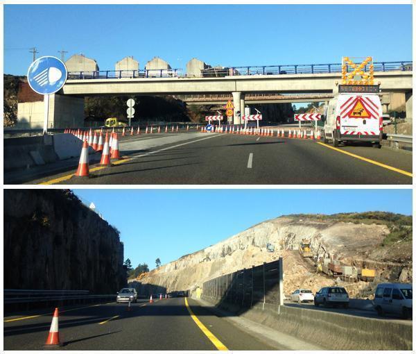 Obras na Autopista AG-55 doble Obras na Autopista AG-55 doble