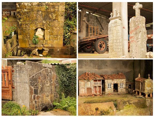 Obras en pedra de Asuncion Antelo na sua casa-museo de Coristanco