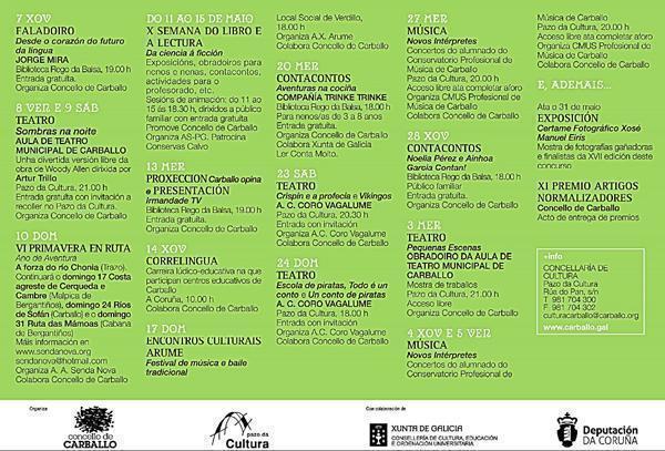 Programa Letras Galegas Carballo 2015 Programa Letras Galegas Carballo 2015