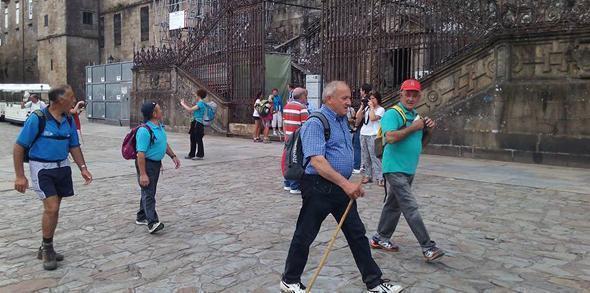 Peregrinos de Zas xa no Obradoiro Peregrinos de Zas xa no Obradoiro