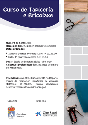 Curso de Tapiceria e Bricolaxe en Vimianzo Curso de Tapiceria e Bricolaxe en Vimianzo