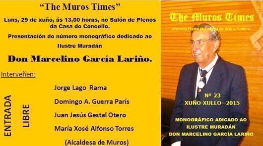 Homenaxe de The Muros Times a Marcelino Garcia larino Homenaxe de The Muros Times a Marcelino Garcia larino