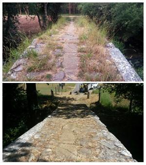 Antes e depois da limpeza de Ponte Lubians Antes e depois da limpeza de Ponte Lubians