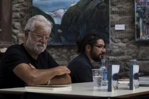 Manuel Sendón e Javier Turnes na presentación do proxecto MilRíos en Corcubión
